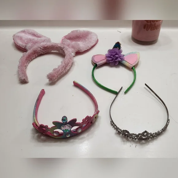 Set Of 4 Fun Headbands with Bunny Ears and Unicorn Horn, Tiaras - Picture 5 of 5